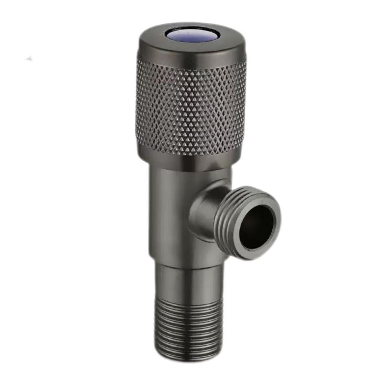 Gunmetal räfflade handtag Universal inloppsventil för varmt och kallt vatten Gunmetal räfflade handtag Universal inloppsventil för varmt och kallt vatten