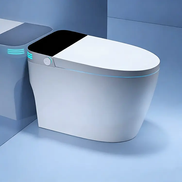 LED Digital Display Automatisk lock Flip-Top Foam Shield Siphon Smart Toalett
