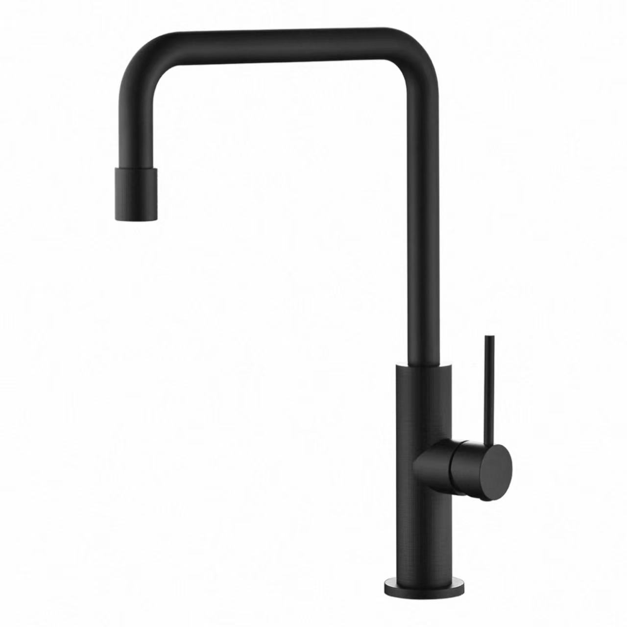 Minimalistisk L-formad rör räfflad köks varm- och kallkran