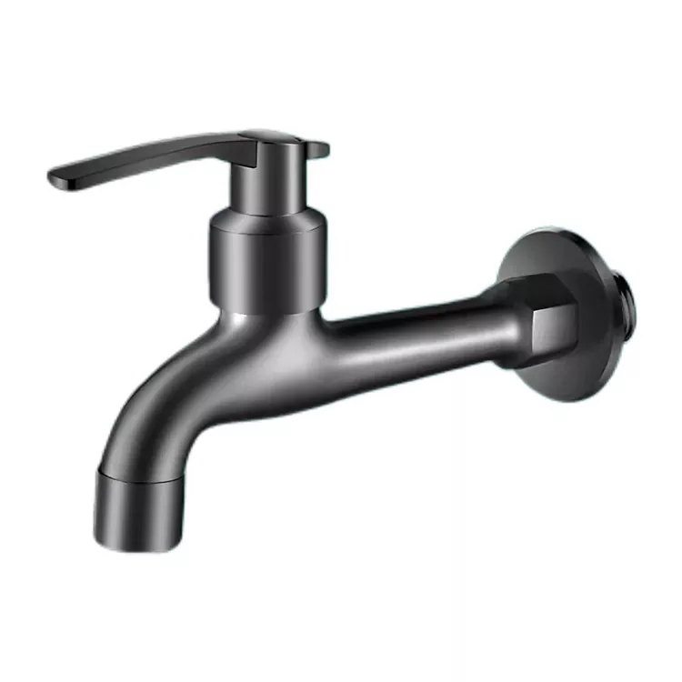 Minimalistisk väggmonterad enkel kall kran med förlängd längd